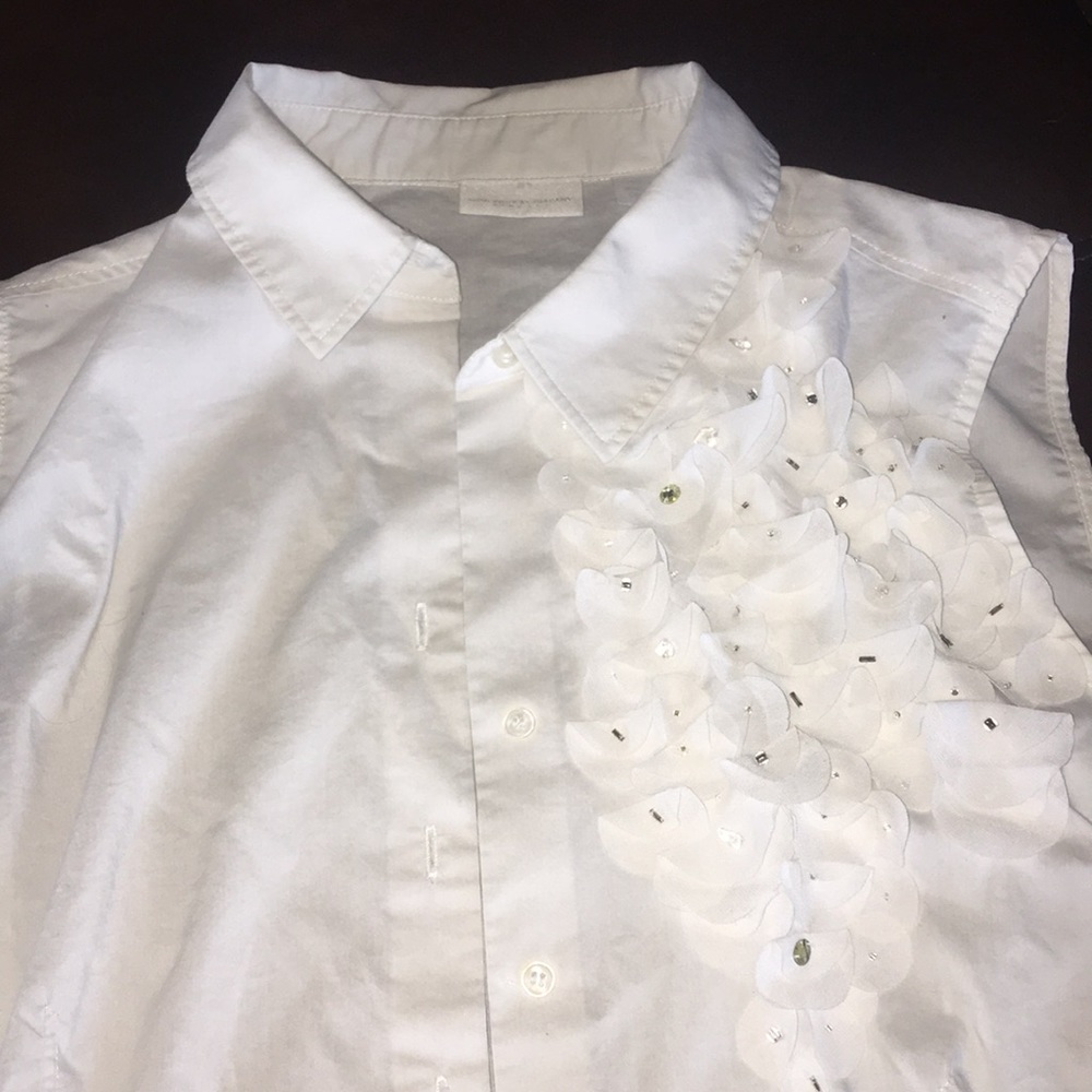 White Flower Detailed Top